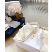 Dior Women CD D-Wave Sandal White Lambskin Paris Signature EVA Adjustable Scratch Band (1)