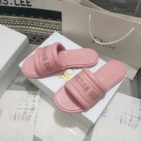 Dior Women CD Every-D Slide Pink Embossed Lambskin (4)