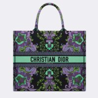 Dior Women CD Large Dior Book Tote Multicolor Dior Indian Purple Embroidery (1)