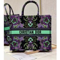 Dior Women CD Large Dior Book Tote Multicolor Dior Indian Purple Embroidery (1)