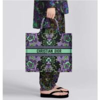 Dior Women CD Large Dior Book Tote Multicolor Dior Indian Purple Embroidery (1)