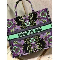 Dior Women CD Large Dior Book Tote Multicolor Dior Indian Purple Embroidery (1)