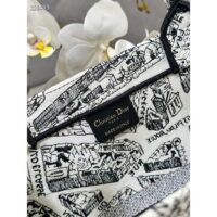 Dior Women CD Large Dior Book Tote White Black Plan De Paris Embroidery (9)