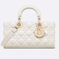 Dior Women CD Medium D-Joy Bag Latte Cannage Lambskin (1)