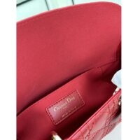 Dior Women CD Medium D-Joy Bag Scarlet Red Cannage Lambskin (1)