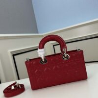 Dior Women CD Medium D-Joy Bag Scarlet Red Cannage Lambskin (1)