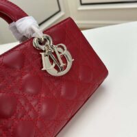 Dior Women CD Medium D-Joy Bag Scarlet Red Cannage Lambskin (1)