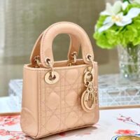 Dior Women CD Mini Lady Dior Bag Aesthetic Beige Patent Cannage Lambskin (1)