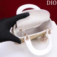 Dior Women CD Mini Lady Dior Bag Caramel Beige Cannage Cotton Embroidered Micropearls (2)