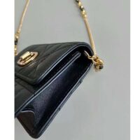 Dior Women CD Miss Caro Micro Bag Black Macrocannage Lambskin (5)