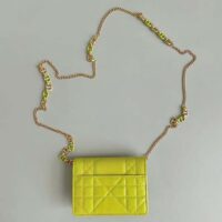 Dior Women CD Miss Caro Micro Bag Lime Yellow Macrocannage Lambskin (5)