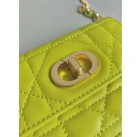 Dior Women CD Miss Caro Micro Bag Lime Yellow Macrocannage Lambskin (5)