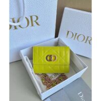 Dior Women CD Miss Caro Micro Bag Lime Yellow Macrocannage Lambskin (5)