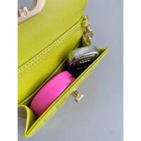 Dior Women CD Miss Caro Micro Bag Lime Yellow Macrocannage Lambskin (5)