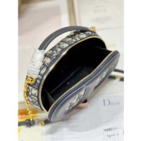 Dior Women CD Signature Oval Camera Bag Blue Navy Dior Oblique Jacquard (7)