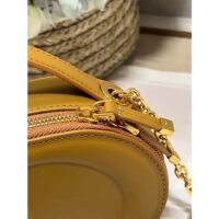 Dior Women CD Signature Oval Camera Bag Golden Saddle Calfskin Calfskin Embossed (10)