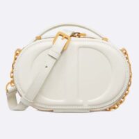 Dior Women CD Signature Oval Camera Bag Latte Calfskin Calfskin Embossed (1)