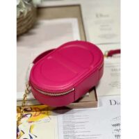 Dior Women CD Signature Oval Camera Bag Rani Pink Calfskin Embossed (7)