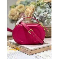 Dior Women CD Signature Oval Camera Bag Rani Pink Calfskin Embossed (7)