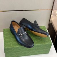 Gucci Men GG 1953 Horsebit Loafer Black Leather Flat 1.3 CM Heel (11)