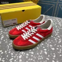Gucci Unisex Adidas x Gucci Gazelle Sneaker Red Original GG Canvas Rubber Low 3 CM Heel (3)