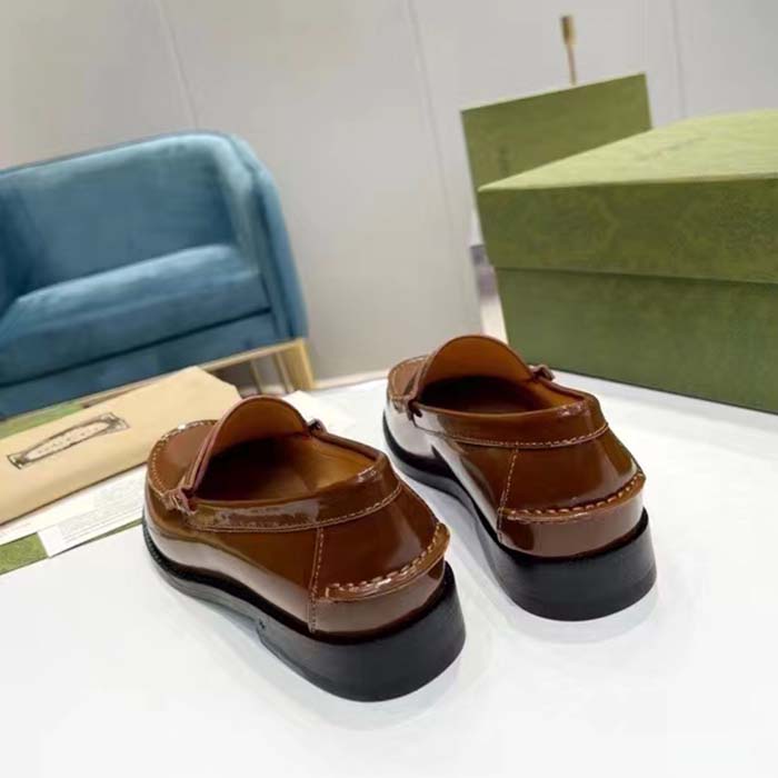 Gucci Unisex GG Interlocking G Cut-Out Loafer Cuir Leather Flat 1.5 CM Heel (2)
