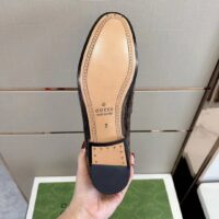 Gucci Unisex GG Jordaan Crocodile Loafer Blake Construction Brown Horsebit Leather Flat 1 CM Heel (8)