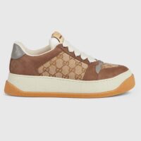 Gucci Unisex GG Screener Sneaker Beige Ebony Original GG Canvas Bi-Color Chunky Laces (6)