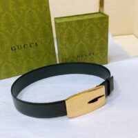 Gucci Unisex GG Wide Belt Retro G Buckle Black Patent Leather 4.8 CM Width (1)