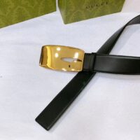 Gucci Unisex GG Wide Belt Retro G Buckle Black Patent Leather 4.8 CM Width (1)