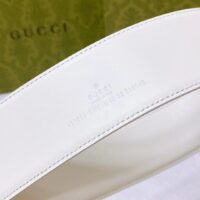 Gucci Unisex GG Wide Belt Retro G Buckle White Patent Leather 4.8 CM Width (1)