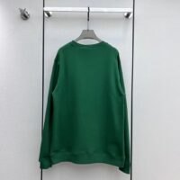 Gucci Women GG Cotton Jersey Sweatshirt Green Light Felted Crewneck Long Sleeves (10)