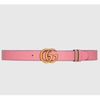 Gucci Women GG Marmont Reversible Belt Beige Pink Leather 3 CM Width Double G (3)