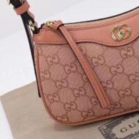 Gucci Women Ophidia GG Small Handbag Pink Canvas Double G Rose Gold Hardware (11)