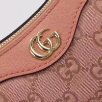 Gucci Women Ophidia GG Small Handbag Pink Canvas Double G Rose Gold Hardware (11)