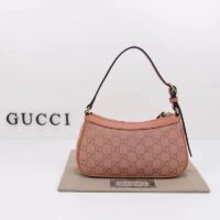 Gucci Women Ophidia GG Small Handbag Pink Canvas Double G Rose Gold Hardware (11)