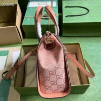 Gucci Women Ophidia GG Small Tote Bag Pink GG Canvas Leather Rose Gold Hardware (12)