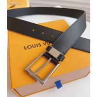 Louis Vuitton LV City Pin 35MM Belt Black Calf Leather Silver-Color Hardware (9)