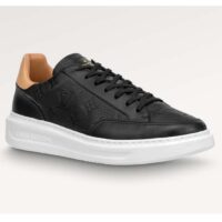 Louis Vuitton LV Unisex Beverly Hills Sneaker Black Monogram Embossed Grained Calf Leather (10)