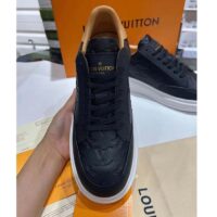 Louis Vuitton LV Unisex Beverly Hills Sneaker Black Monogram Embossed Grained Calf Leather (10)