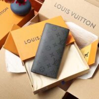 Louis Vuitton LV Unisex Brazza Wallet Black Grey Monogram Eclipse Canvas (1)