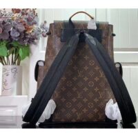 Louis Vuitton LV Unisex Christopher MM Backpack Radiant Sun Monogram Macassar Coated Canvas (7)