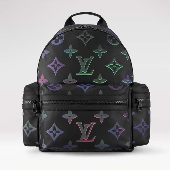 Louis Vuitton LV Unisex Comet Backpack Black Borealis Calf Leather Cowhide Double Zip (2)