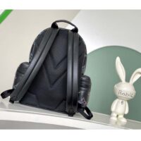 Louis Vuitton LV Unisex Comet Backpack Black Borealis Calf Leather Cowhide Double Zip (2)