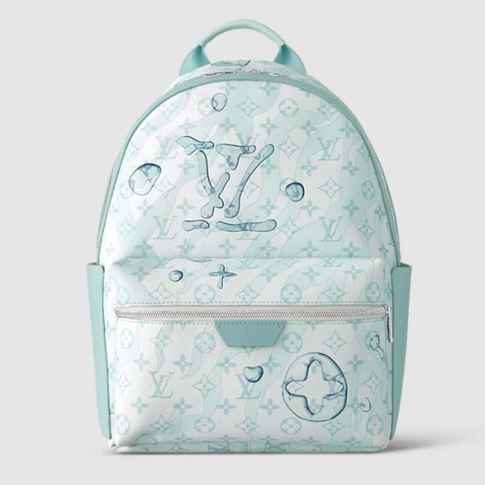 Louis Vuitton LV Unisex Discovery Backpack Crystal Blue Monogram Aquagarden Coated Canvas