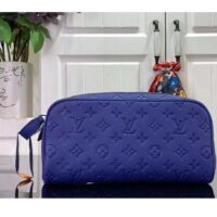 Louis Vuitton LV Unisex Dopp Kit Racing Blue Embossed Taurillon Monogram Cowhide Leather (8)