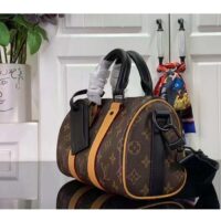 Louis Vuitton LV Unisex Keepall Bandoulière 25 Radiant Sun Monogram Macassar Coated Canvas (8)