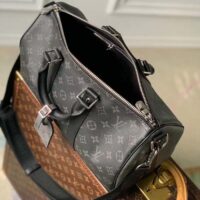 Louis Vuitton LV Unisex Keepall Bandoulière 35 Monogram Eclipse Coated Canvas Cowhide Leather (6)