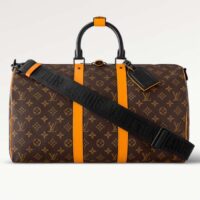 Louis Vuitton LV Unisex Keepall Bandoulière 45 Radiant Sun Monogram Macassar Coated Canvas