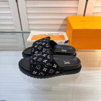 Louis Vuitton LV Unisex Miami Mule Black Mini Monogram Textile Anatomic Insole (6)